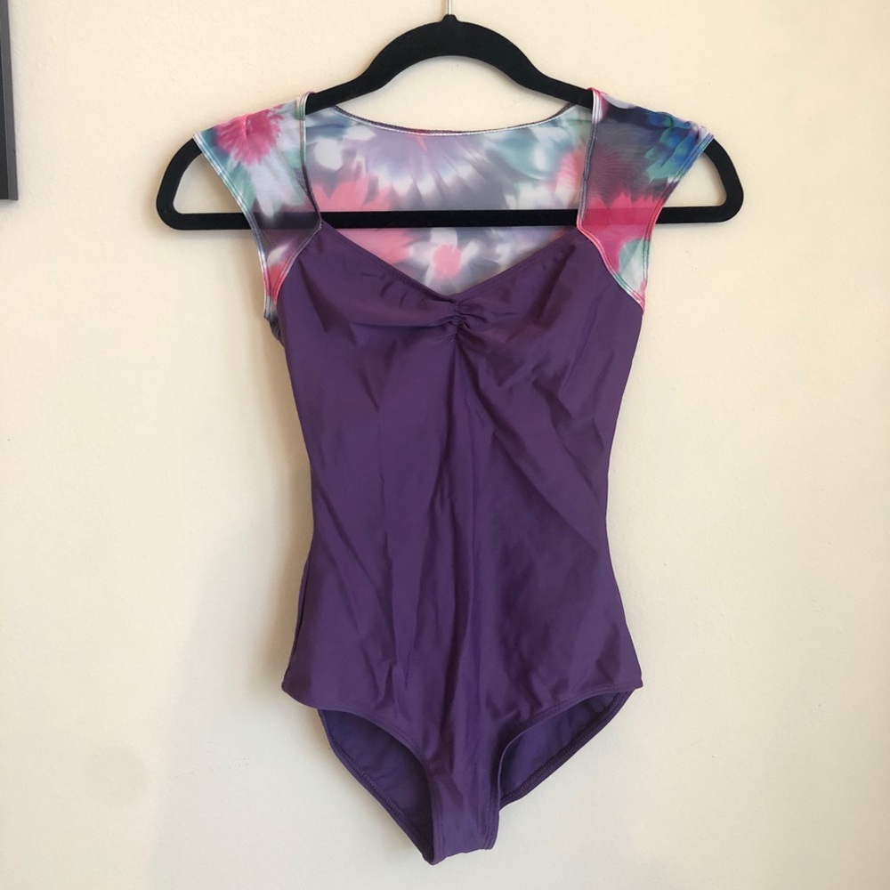 Lulli sweetheart printed mesh leotard